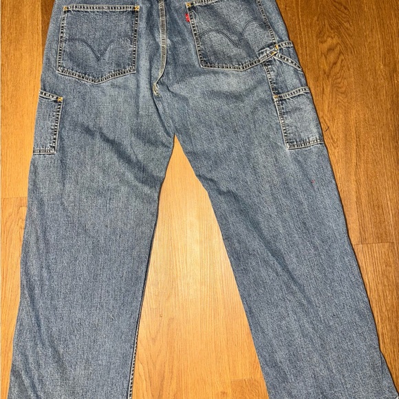 Levi’s Carpenter Loose Straight Jeans Men’s 33x30 Blue Denim Workwear - Picture 4 of 8